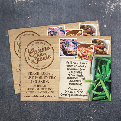 Flat Photography Postcard for Sustainable Catering Company